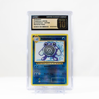 Pokémon Poliwhirl Reverse Holo 24/108 XY Evolutions - CGC 10