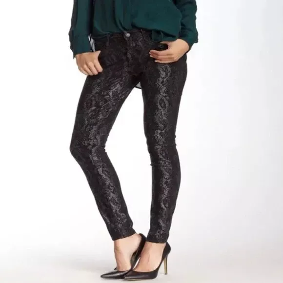 7 for All Mankind Snake Print Skinny Jeans 26 eBay