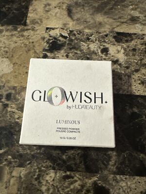 Huda Beauty Glowish Luminous Pressed Powder 12 Rich 0.35 oz Full Size NIB Makeup