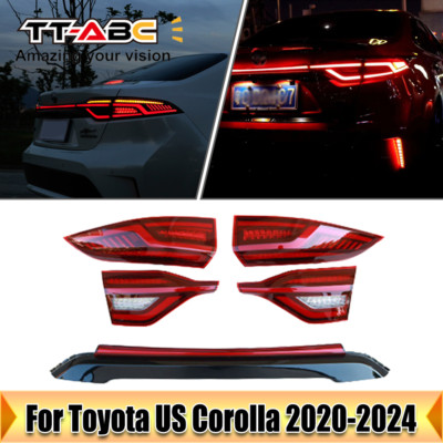 Red LED Tail Lights & Trunk Lamp for Toyota Corolla US 2020-2024 w/Sequential