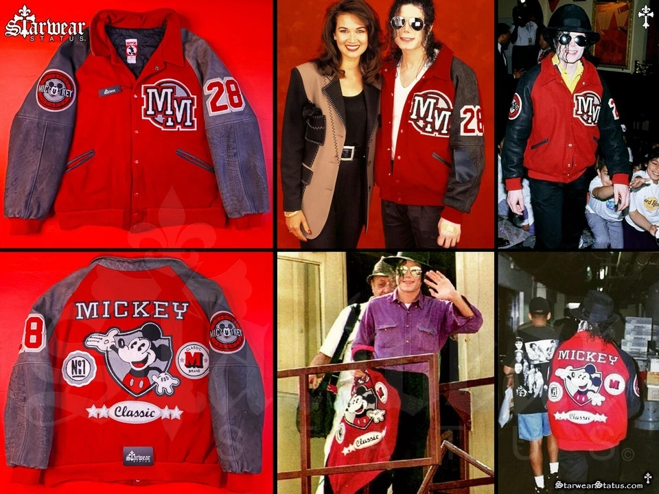 🔥RARE!! Mickey Mouse Wool Leather Letterman Jacket M - As MICHAEL JACKSON Worn! - Image 2 of 4