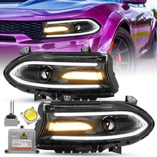 For Dodge Charger 2015-2021 HID Xenon LED Headlamps Pair Headlight LH & RH 15-21