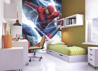 SPIDERMAN KINDER SPASS TAPETE WANDBILD FOTO WANDPAPIER POSTER ZIMMER BETT WANDBILDER NEU