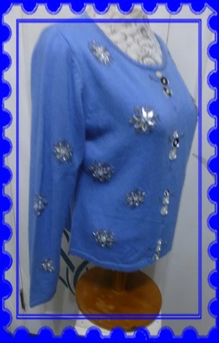 Belle Pointe  Blue Sweater Size M  Excellent Condition