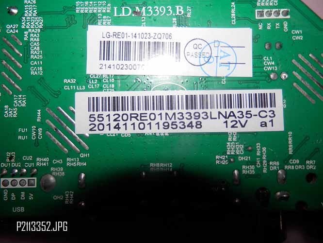 Carte mère RCA LED55G55R120Q 55120RE01M3393LNA35 C4 LG RE01 150205 ZQ01