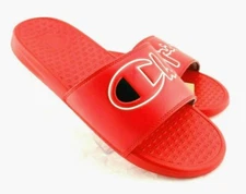 New CHAMPION Super Slide Split Script Size 12 Red Color Slide Men's Sandals