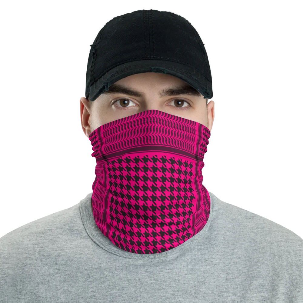 Fushia Plain Color Keffyeh Shemagh Print Neck Gaiter