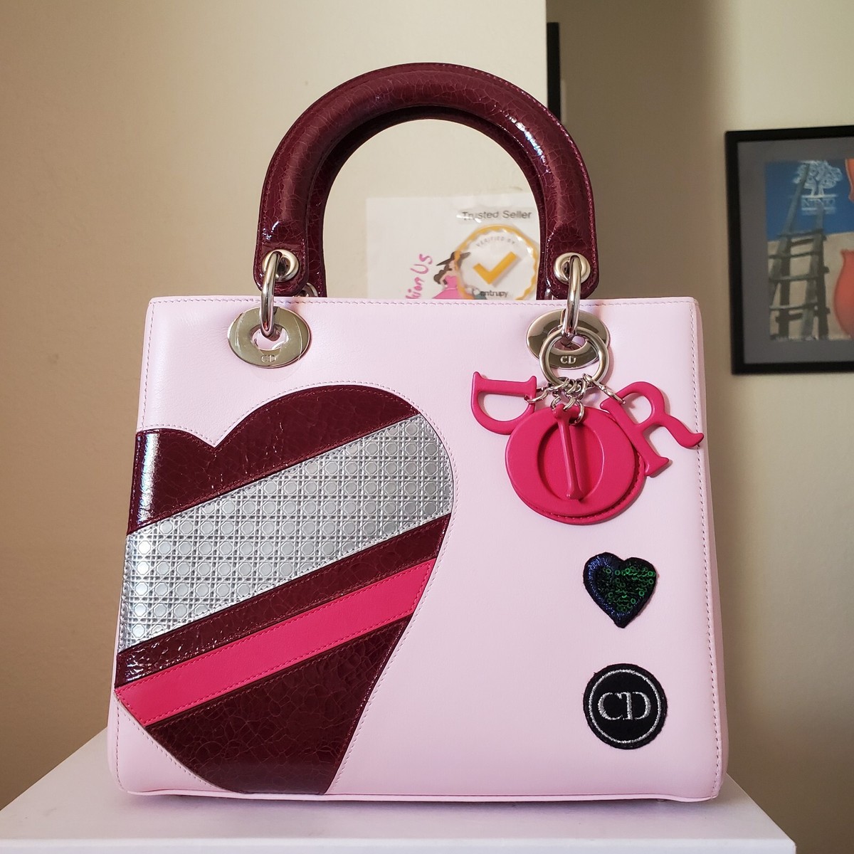 Dior Heart Bag CHRISTIAN DIOR Heart Pouch With Chain Dior Heart