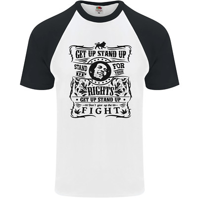 Get Geschnürt Aufsteller Reggae Musik Herren S/S Baseball Maglietta