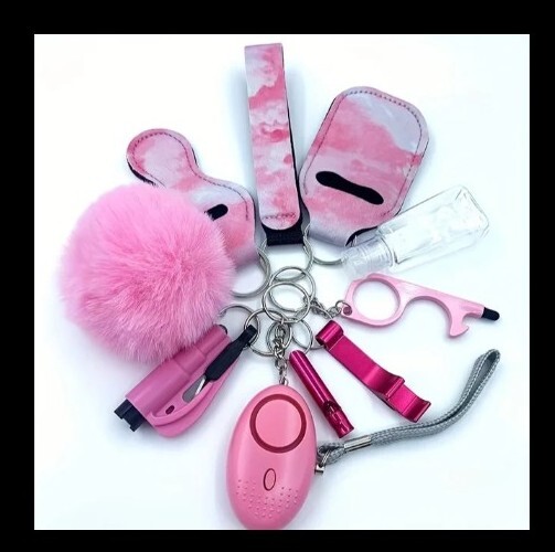 Women's Personal Safety Keychain Pink Set 7 Pcs eBay