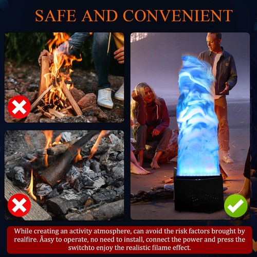 RGB Fake Fire Flame Light w/36 LED Light for Stage DJ Party Nightclub Campfire - Picture 11 of 13