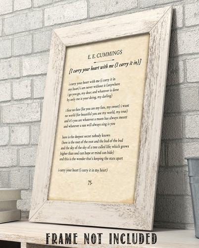 E E Cummings - I Carry Your Heart - 11x14 Unframed Typography Book Page Print - Picture 7 of 8