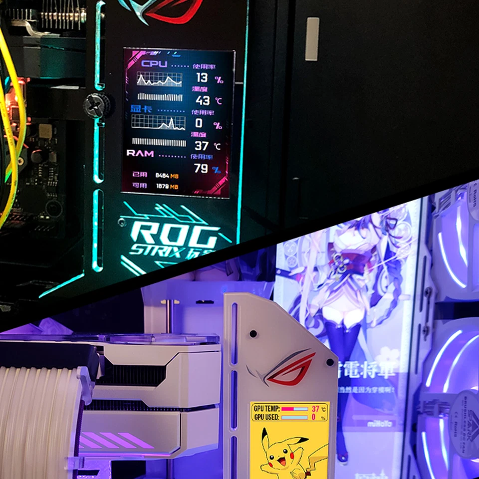 Graphic Video Card Bracket VGA Holder 2.4" LCD RGB CPU GPU RAM Monitor - Image 4 of 4