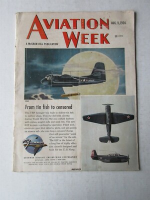 Aviation Week magazine August 9, 1954 TBF Avenger