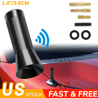 Black Carbon Fiber Sports Short Antenna For TRD Toyota 1.4'' General Purpose US