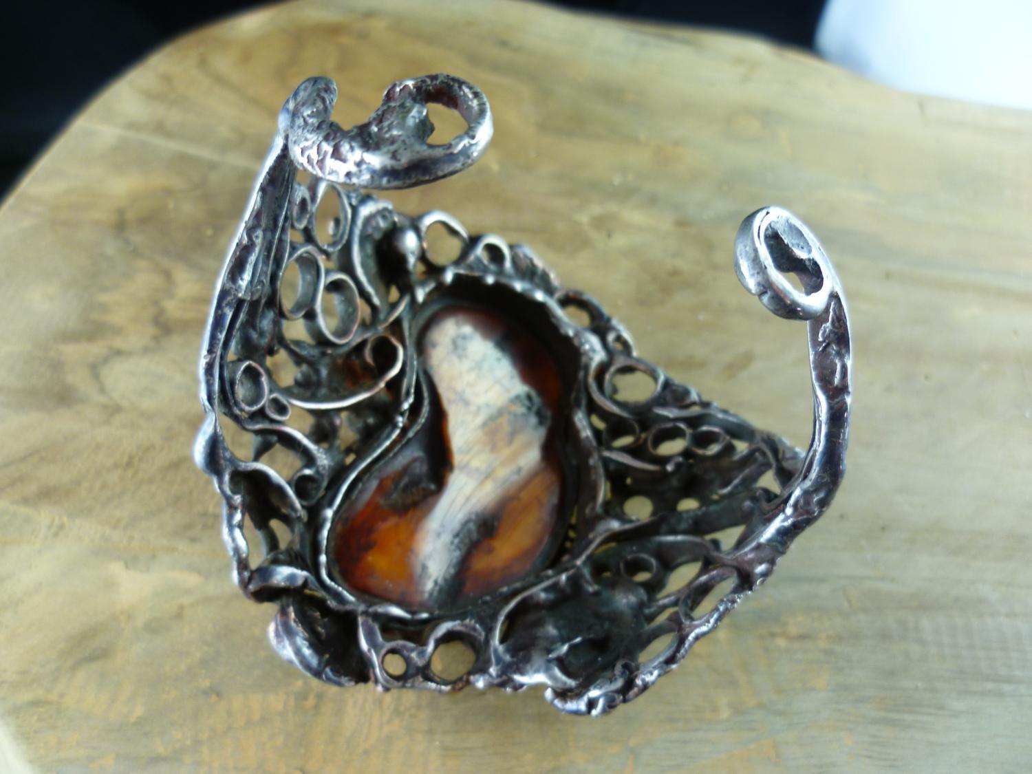 Amber Bangle Clasp Bangle Vitange Butterscotch So… - image 6