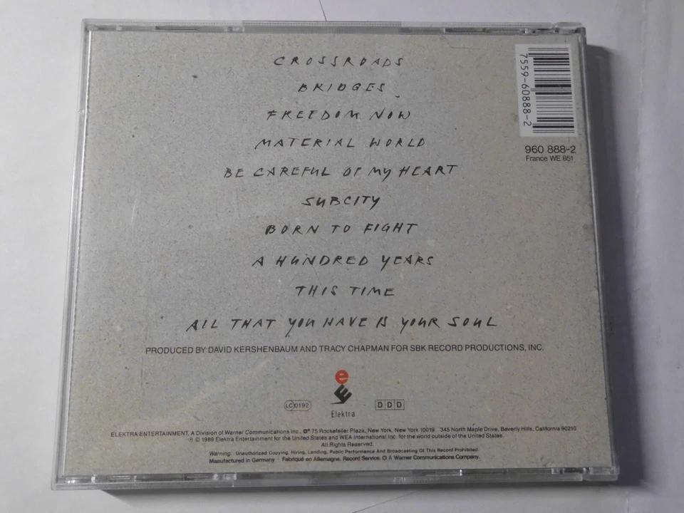 TRACY CHAPMAN CD: CROSSROADS (EUROPE;Elektra – 7559-60888-2) - Bild 3 von 3