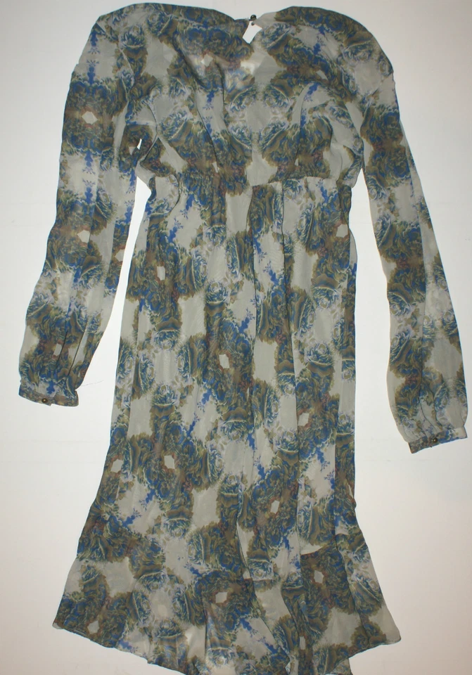 Twelfth Street By Cynthia Vincent Cascade Ruffle Maxi Chiffon V-Neck Dress S NWT - Image 2 of 4