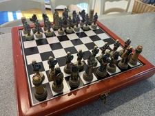 The Romans Vs Arabs Hand painted themed chess pieces Italfama 2000 W.U. W/Board