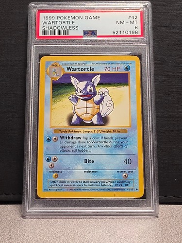 Wartortle (Shadowless) graded PSA 8 for sale on eBay