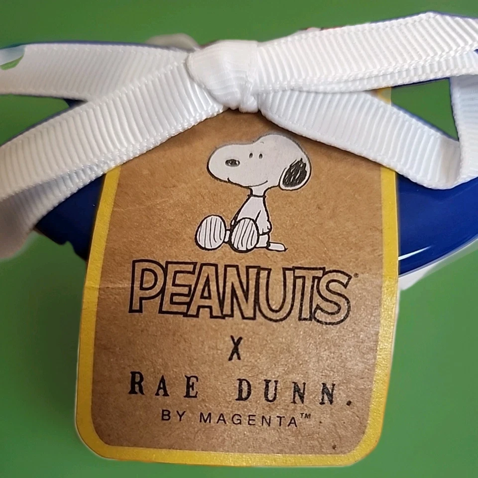 Tarro de bote de béisbol Snoopy Rae Dunn Peanuts PLAY BALL de 6,5 pulgadas Foto 3 de 4