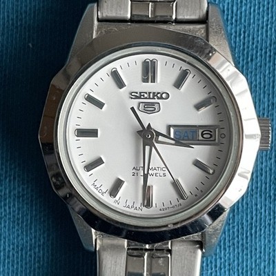 Vintage SEIKO 5 Automatic 4207-0A00 21 Jewels Day-Date 1991 Japan Watch Five