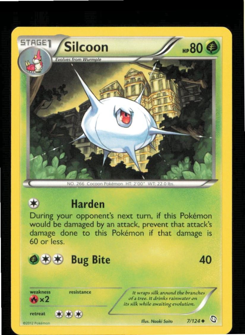 Silcoon 7/124 Uncommon Dragons Exalted Pokemon Near Mint