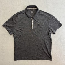 Icebreaker Polo Shirt XL Men's Merino Wool Gray Short Sleeve Comfort Outdoor