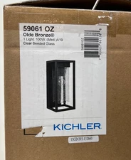 Kichler Mercer 16 in. 1-Light Olde Bronze Outdoor Wall Lantern Sconce 59061OZ