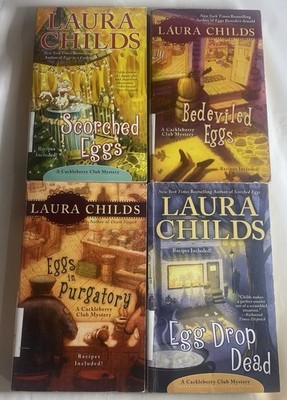 LAURA CHILDS /Lot of 4 Cackleberry Club Mysteries Ex Library