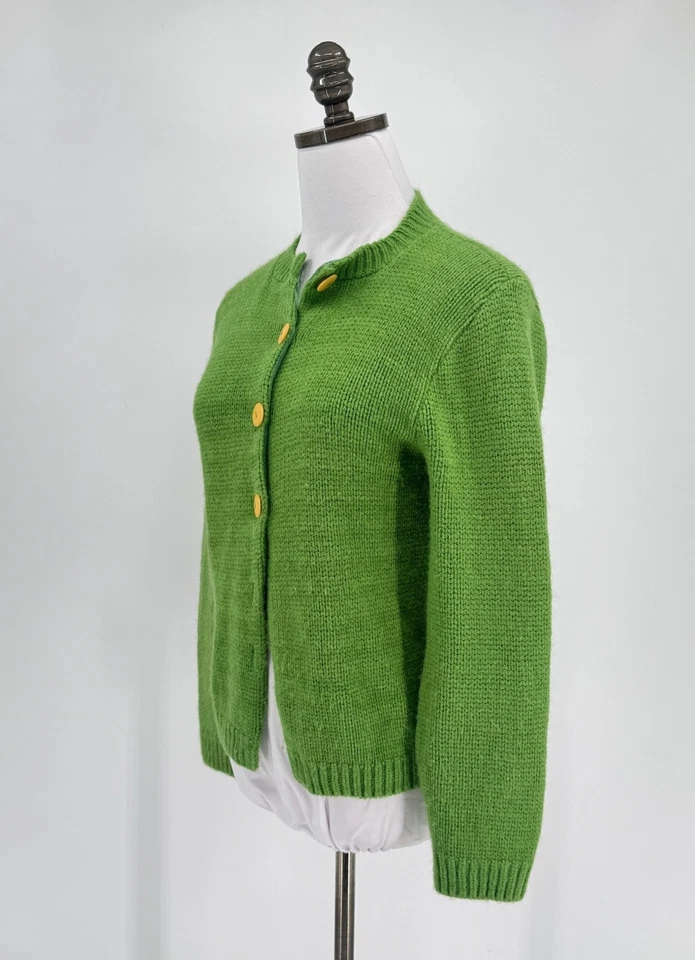 Suéter cárdigan manga larga verde Brentshire vintage años 60 para mujer Foto 2 de 4