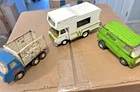 Vintage Tonka Mini Trucks Lot Camper Stake Bed Snap Dragon Van Metal 4” Toy