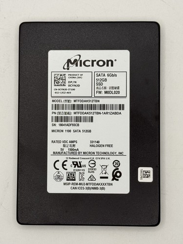 Micron 1100 512GB SATA III SSD 2,5" 95% Health 100% Performance Drive