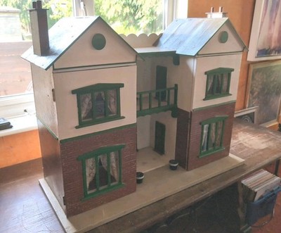 Große Puppenstubenlinien Bros/ Triang? 4 Zimmer 2 Etagen Balkon S76