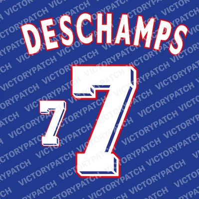 Kit Flocage DESCHAMPS #7 France Home 1998 Nameset Maillot Domicile - Photo 1/3
