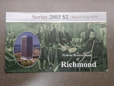 2003 $2 BEP Richmond Single Star Note Low Serial #
