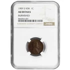 1909-S V.D.B. Lincoln Wheat Cent Key Date NGC AU Details Burnished