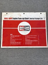 1960-1969 Champion Spark Plugs Engine Tune-Up Chart/ American Passenger Cars