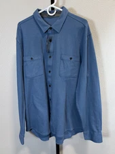 NWT Member's Mark Camden Sweater Button Up Shirt Blue Mens Sz XXL