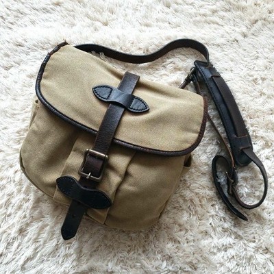 Filson Small Field Bag 70230 Rugged Twill Tan Canvas Leather USA