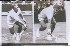 1963 Roy Emerson Upset Chuck Mckinley In Davis Cup Championship Sports 6X8 Photo