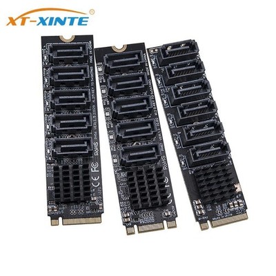 PCI-E Expansion Card SATA3.0 6Gbps Converter M.2 To SATA 3.0 Riser Card M2 M-KEY