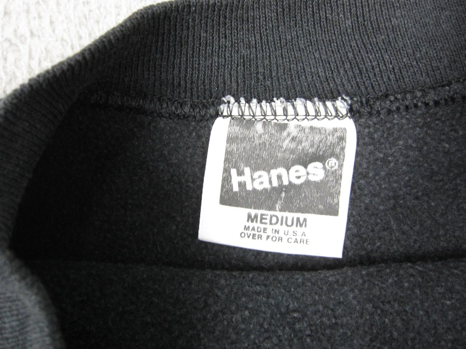 Sudadera vintage Hanes adulto mediana negra en blanco suéter para hombre hecha en EE. UU. AÑOS 80 Foto 4 de 4