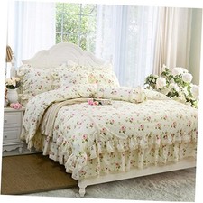 Rosette Floral Print Duvet Cover Set Princess Lace King 3pcs-duvet Cover Set