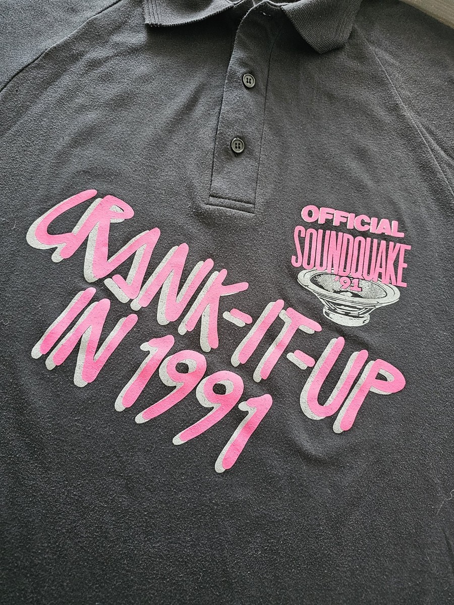 Vintage 91 Soundquake Crank It Up Polo Shirt Car Audio Made In Canada Size XL View 3