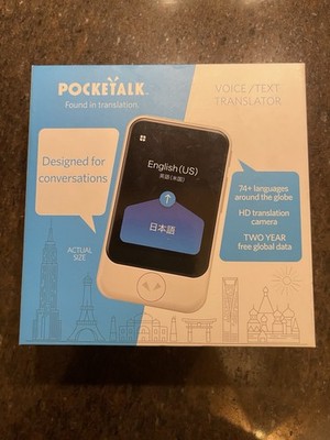 POCKETALK S Voice Text Translator Global 2Year SIM Gold Travel PTSGG-US W/camera