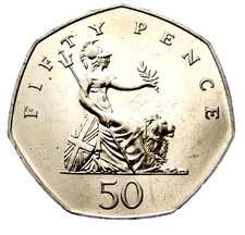 GREAT BRITAIN Elizabeth II 1985 50 PENCE, Seated Britannia, BU out of mint set
