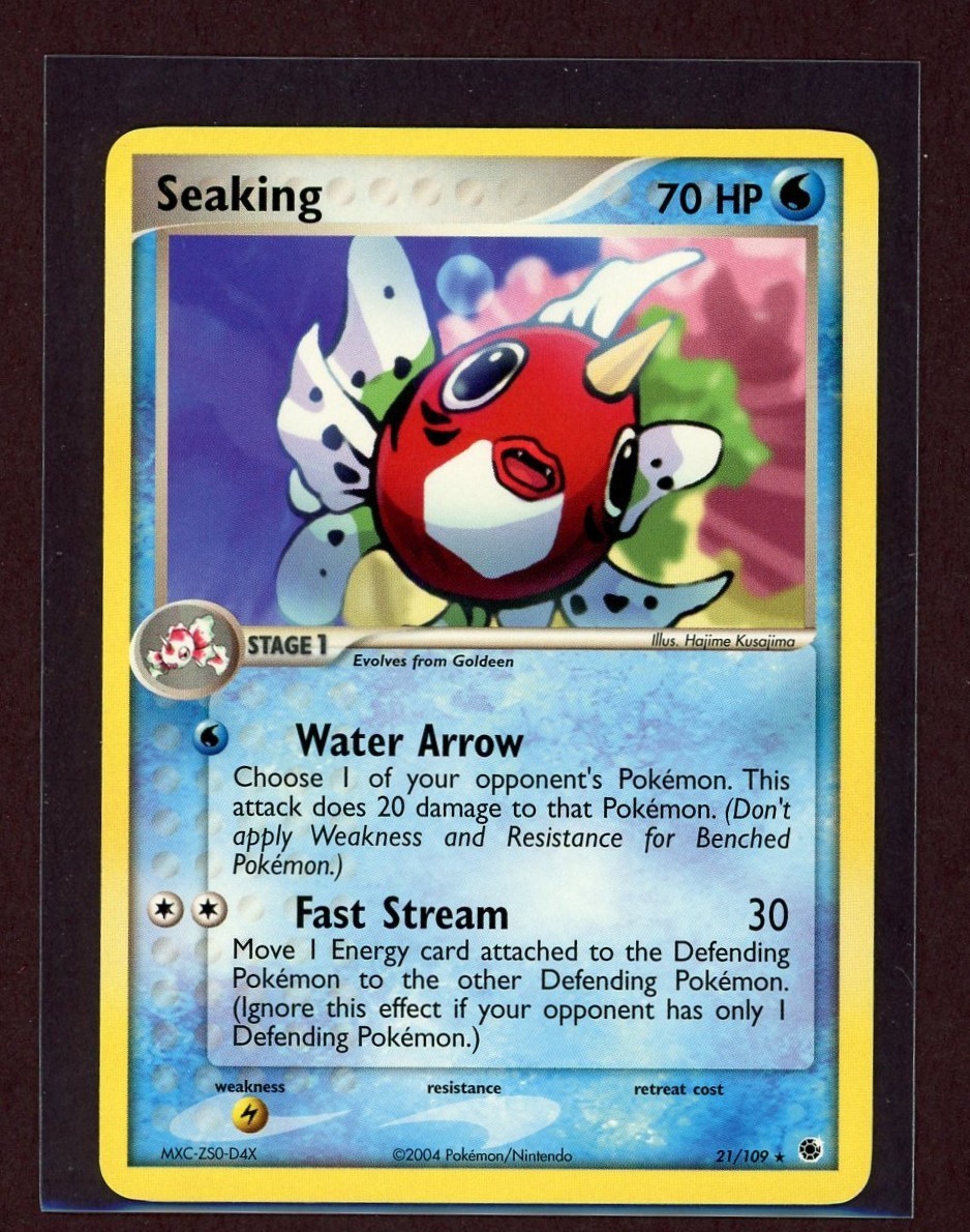 Seaking Non-Holo Rare 2003 Pokemon Card 21/109 EX Ruby & Sapphire Set EXC/LP