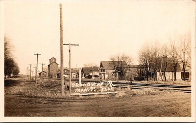 RPPC Real Photo Postcard Manito Illinois Broadway St. Chi. Peo. & St L railroad