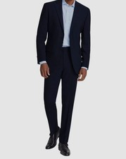 DKNY Men's Blue Solid Modern Duran Jacket Pants Suit Size 38R 31W-30L